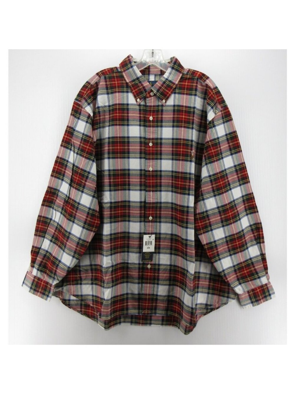 Ralph Lauren Shirt 2XB Big Button Down Tartan Plaid Heritage Flesh Pony